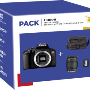 Appareil photo Reflex CANON PACK EOS 800D + 18-135 IS STM + FOURRE-TOUT + SD 16GO