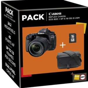 Appareil photo Reflex CANON EOS 80D + EF-S 18-135 IS USM + FOURRE-TOUT + SD 16GO