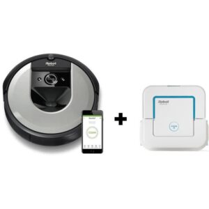 Aspirateur Robot connecté ROOMBA i7156 + Robot nettoyeur connecté BRAAVA Jet 250 offert