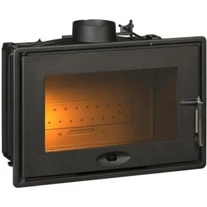 Foyer INVICTA 700 - Puissance optimale: 7 kW - Max: 10,5 kW -Bûches 53 cm max, Optimisé avec volet - Fonte - Fabriqué en France