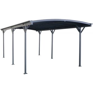 Carport en aluminium anthracite 3×6,47m et polycarbonate 6mm X-METAL